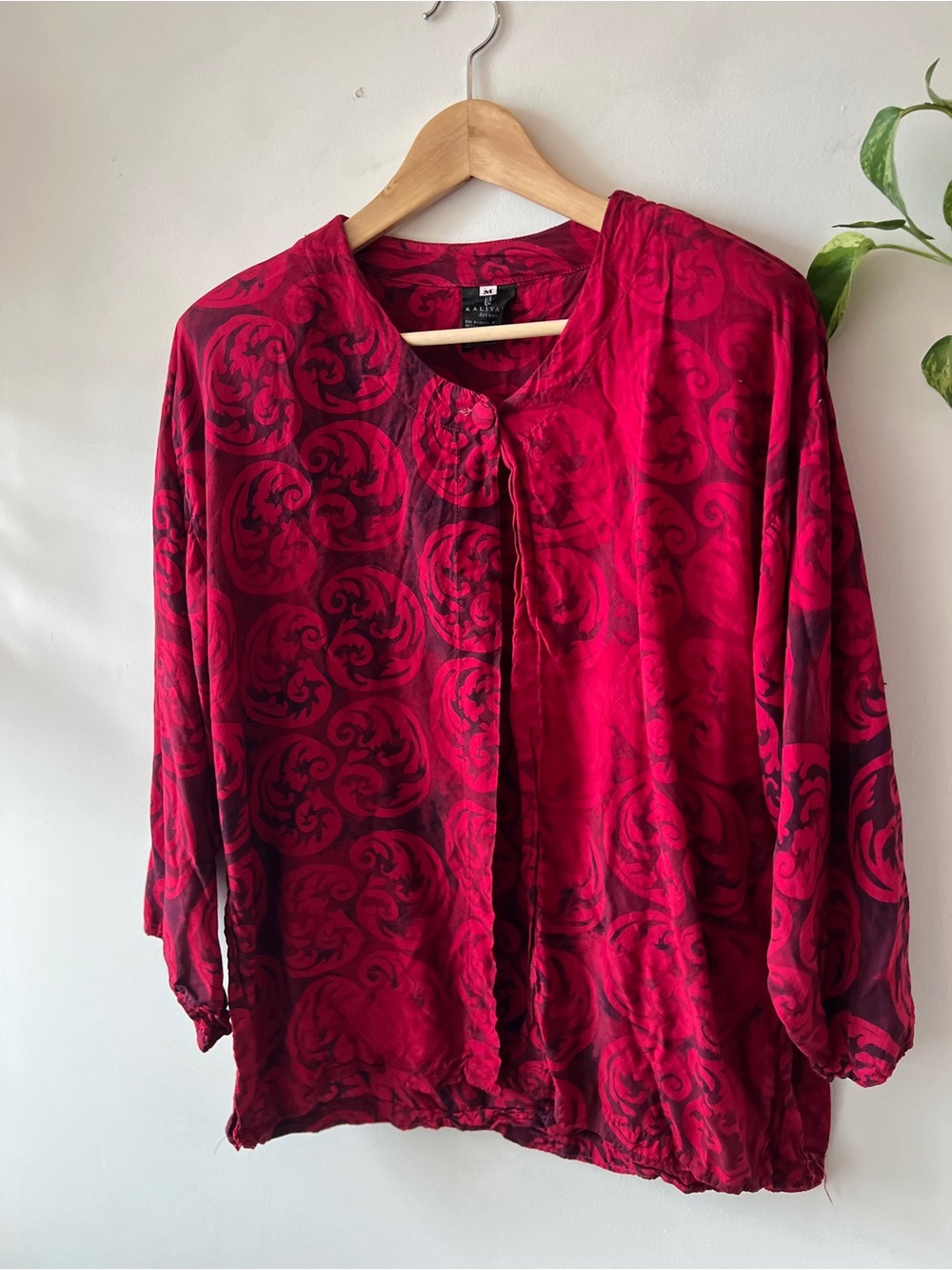 Kaliyana Patterned One Button Closure Sweater Jacket M